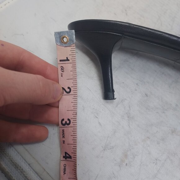 LOUIS VUITTON Monogram Black Embossed Revival Heel Sandal - Picture 11 of 11